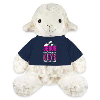 Pendaison de crémaillère des propriétaires - Mouton en peluche Annika MiniFeet® - bleu marine - Devant