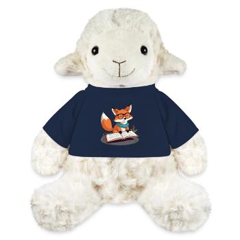 Renard mignon amoureux des livres avec des lunettes - Mouton en peluche Annika MiniFeet® - bleu marine - Devant