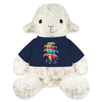 Ours Low Poly colorés aux couleurs de l’arc-en-ciel - Mouton en peluche Annika MiniFeet® - bleu marine - Devant
