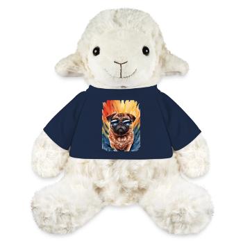 Cooler Mops Mit Sonnenbrille Vor Bunter Kulisse - MiniFeet® Schaf Annika - French Navy - Vorne