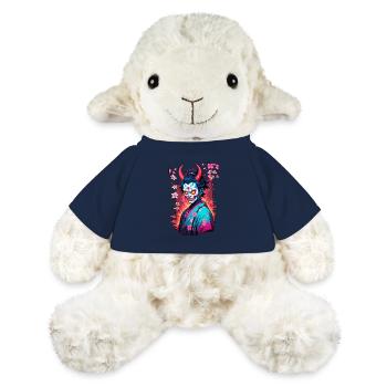 Oni Samurai Vaporwave Esthétique Culture japonaise - Mouton en peluche Annika MiniFeet® - bleu marine - Devant