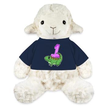 1 Year Old - School Enrollment - Iguana Motif - Number 1 - MiniFeet® Sheep Annika - french navy - Front