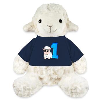 1 Year Old - School Enrollment - Sheep Motif - Number 1 - MiniFeet® Sheep Annika - french navy - Front