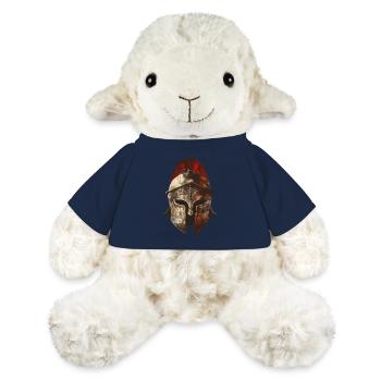 Casque de guerrier romain antique avec plume rouge - Mouton en peluche Annika MiniFeet® - bleu marine - Devant