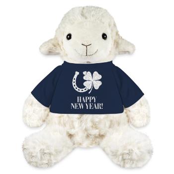 Trèfle Fer à cheval Réveillon du Nouvel An Porte-bonheur - Mouton en peluche Annika MiniFeet® - bleu marine - Devant