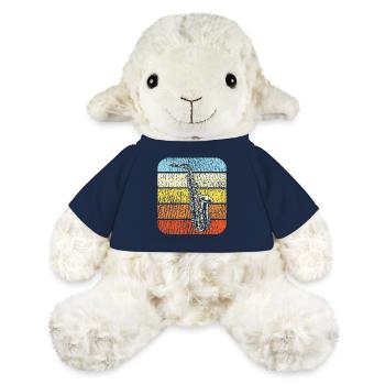 Saxophone Rétro Vintage - Mouton en peluche Annika MiniFeet® - bleu marine - Devant