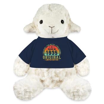 1935 Vintage Retro 90 Year Birthday Gift - MiniFeet® Sheep Annika - french navy - Front