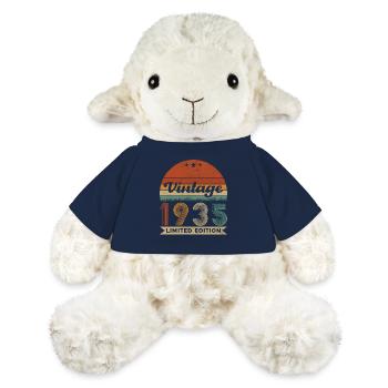 1935 Vintage Retro 90 Year Birthday Gift - MiniFeet® Sheep Annika - french navy - Front