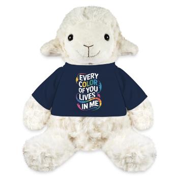 Frères et sœurs autistes - Mouton en peluche Annika MiniFeet® - bleu marine - Devant