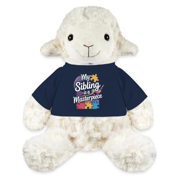 Frères et sœurs autistes - Mouton en peluche Annika MiniFeet® - bleu marine - Devant