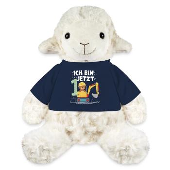 Je suis maintenant 1 Bagger Bear 1er anniversaire - Mouton en peluche Annika MiniFeet® - bleu marine - Devant