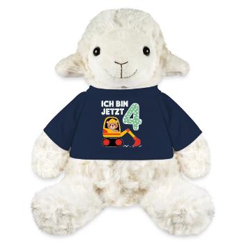 J’ai maintenant 4 ans Bagger Bear 4ème anniversaire - Mouton en peluche Annika MiniFeet® - bleu marine - Devant