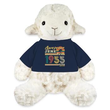 1955 Juin Vintage Anniversaire Cadeau Rétro - Mouton en peluche Annika MiniFeet® - bleu marine - Devant