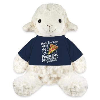 Lustiges Mathelehrer Design Pizza & Probleme lösen - MiniFeet® Schaf Annika - French Navy - Vorne