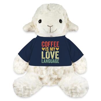 Le café est ma langue d’amour - Mouton en peluche Annika MiniFeet® - bleu marine - Devant