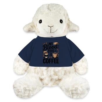 Blutgruppe Kaffee Kaffeeliebhaber Spruch - MiniFeet® Schaf Annika - French Navy - Vorne
