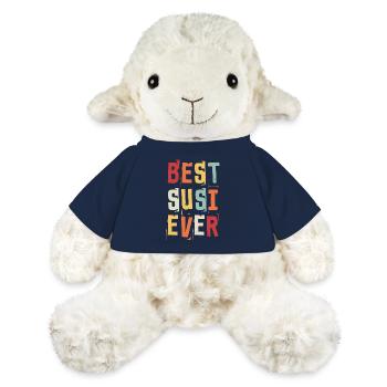 Meilleur Susi jamais rétro Prénom Texte Disant - Mouton en peluche Annika MiniFeet® - bleu marine - Devant