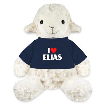 I Love Elias Red Heart Love Fan Gift - MiniFeet® Sheep Annika - french navy - Front