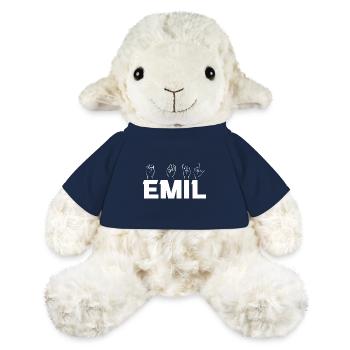 Langue des signes Emil - Mouton en peluche Annika MiniFeet® - bleu marine - Devant