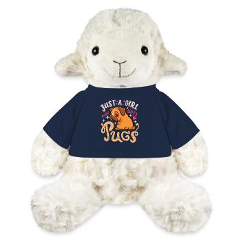 juste une fille qui aime les carlins - Cadeau Carlin - Mouton en peluche Annika MiniFeet® - bleu marine - Devant