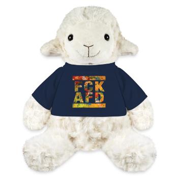 FCK AFD - Montrer l’exemple contre la droite, contre les nazis - Mouton en peluche Annika MiniFeet® - bleu marine - Devant
