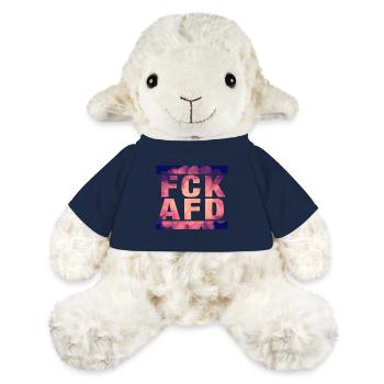FCK AFD - Montrer l’exemple contre la droite, contre les nazis - Mouton en peluche Annika MiniFeet® - bleu marine - Devant