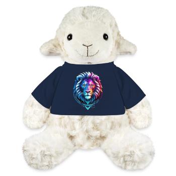 Lion rouge et bleu symbole - Mouton en peluche Annika MiniFeet® - bleu marine - Devant