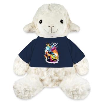 Retro Drift Car - Lebendige Racing Splash Kunst - MiniFeet® Schaf Annika - French Navy - Vorne