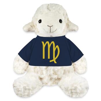 Signe du zodiaque Vierge, design exclusif de t-shirt - Mouton en peluche Annika MiniFeet® - bleu marine - Devant