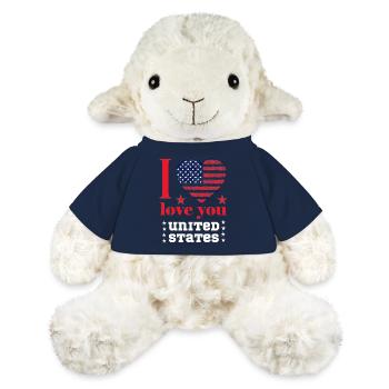 T-shirt I LOVE YOU UNITED STATES 2025 - Mouton en peluche Annika MiniFeet® - bleu marine - Devant