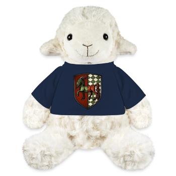 Armoiries : rouge, chimère verte - Mouton en peluche Annika MiniFeet® - bleu marine - Devant