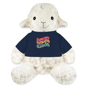 Facilement distrait par les fleurs Bloom floral - Mouton en peluche Annika MiniFeet® - bleu marine - Devant