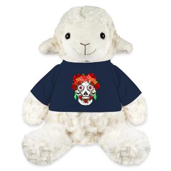 Crâne en sucre Dia De Los Muertos Halloween - Mouton en peluche Annika MiniFeet® - bleu marine - Devant