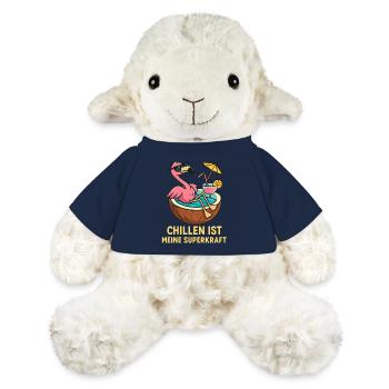 Flamingo Vacances Été Plage Design Rétro - Mouton en peluche Annika MiniFeet® - bleu marine - Devant