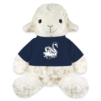 Élégant cygne vintage sur l’eau - Mouton en peluche Annika MiniFeet® - bleu marine - Devant
