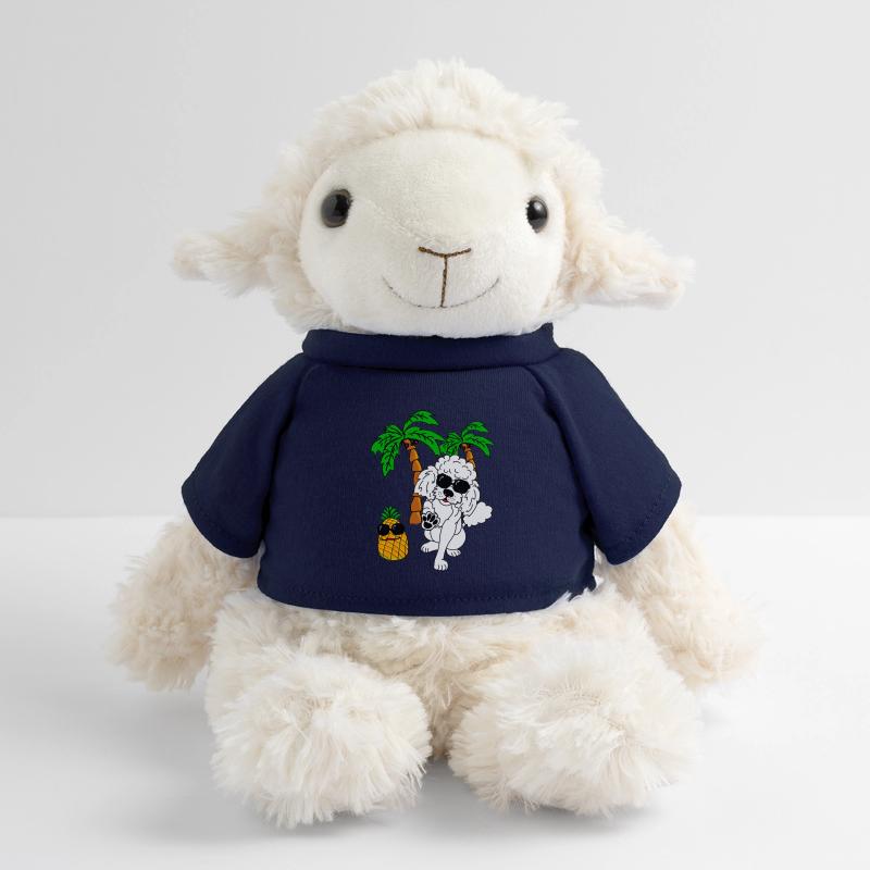 Summer motif white poodle under palm trees MiniFeet® Sheep Annika
