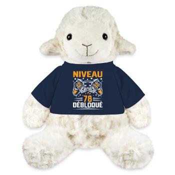 Niveau 78 débloqué / Anniversaire 78 ans gamer - Mouton en peluche Annika MiniFeet® - bleu marine - Devant