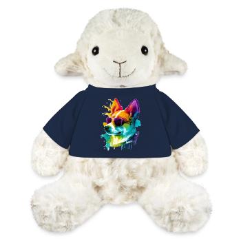 Chien corgi cool coloré avec des lunettes de soleil - Mouton en peluche Annika MiniFeet® - bleu marine - Devant