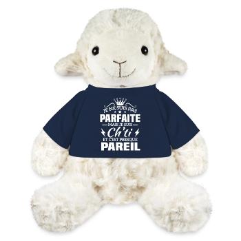 Pas parfaite mais je suis ch'ti - Mouton en peluche Annika MiniFeet® - bleu marine - Devant