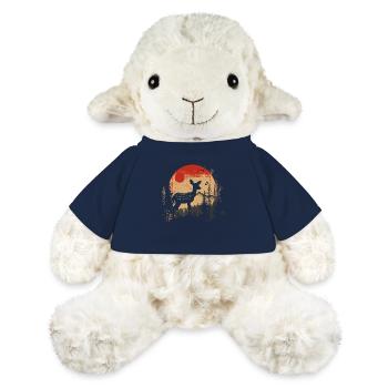 Cerf fauve, Forêt, Cerf, Nature, Coucher de soleil - Mouton en peluche Annika MiniFeet® - bleu marine - Devant