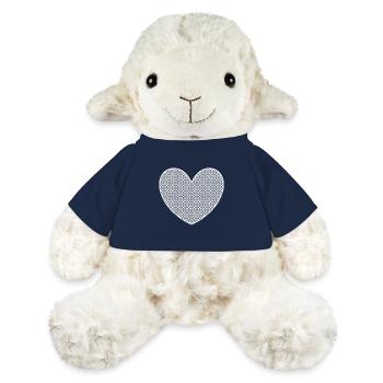 white heart white dotted pattern dots gift - MiniFeet® Sheep Annika - french navy - Front
