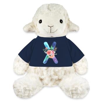 Lettre x watercolor - Mouton en peluche Annika MiniFeet® - bleu marine - Devant