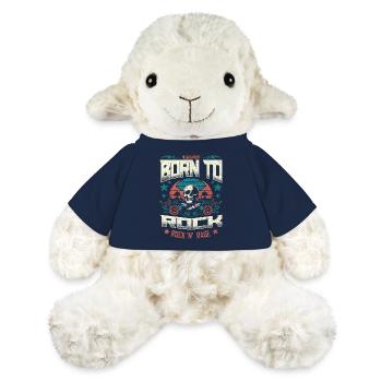 Né pour Rock Rétro Crâne Musique Amateur de Metal - Mouton en peluche Annika MiniFeet® - bleu marine - Devant