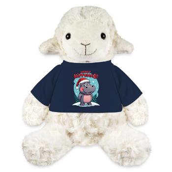Hippopotame mignon avec chapeau de Père Noël - Mouton en peluche Annika MiniFeet® - bleu marine - Devant