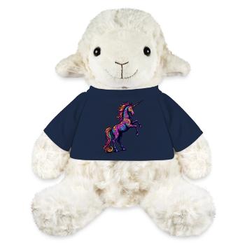 Neon Muster Einhorn – Bunte Fantasy Magie - MiniFeet® Schaf Annika - French Navy - Vorne