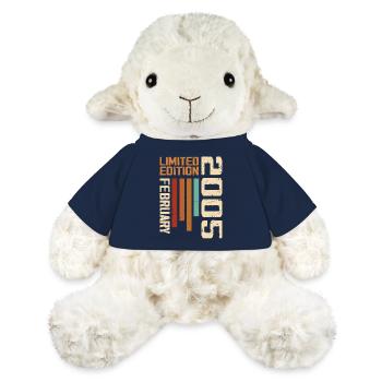 Née en Février 2005 Rétro 2005 Anniversaire - Mouton en peluche Annika MiniFeet® - bleu marine - Devant