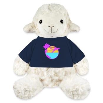 Airplane Palm Trees Flying Beach Strip Sea Travel - MiniFeet® Sheep Annika - french navy - Front