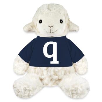 Letter q "q" white - MiniFeet® Sheep Annika - french navy - Front