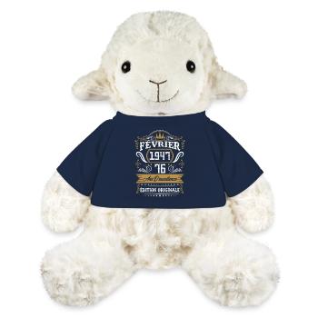 Février 1947 76 Ans Rétro Cadeau D'anniversaire - Mouton en peluche Annika MiniFeet® - bleu marine - Devant