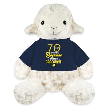 70 ans bogosse humour anniversaire 70 ans - Mouton en peluche Annika MiniFeet® - bleu marine - Devant